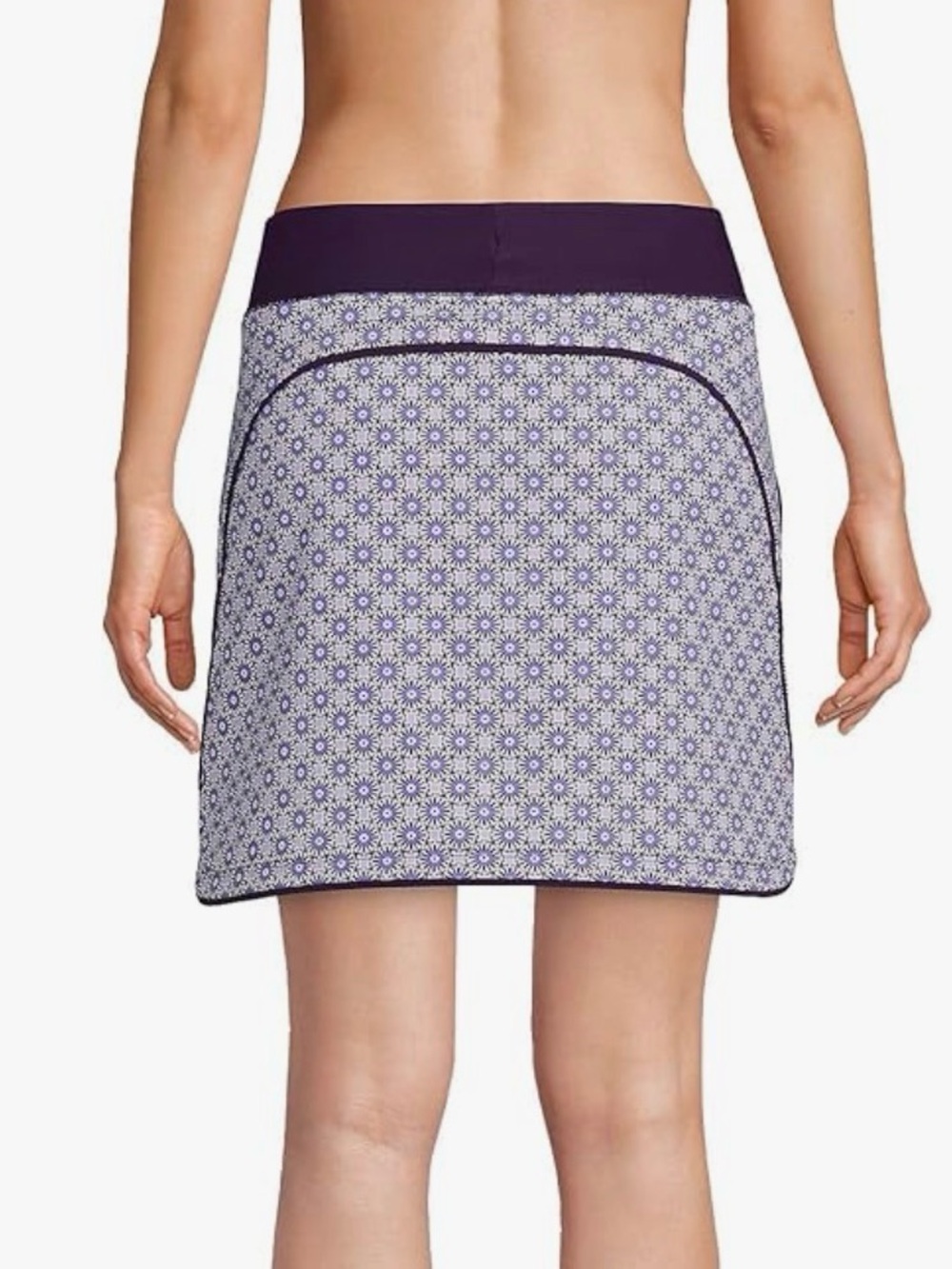 Lands' End Women's Quick Dry Swim Skort- Size 12 - BlackBerry Medallion - Picture 6 of 9